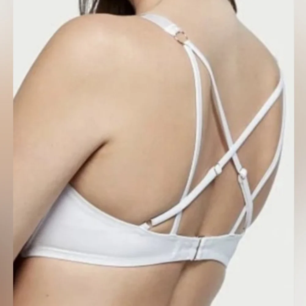 32AA 34B VS Swim Shine Strap Bombshell PushUp Bikini Top White